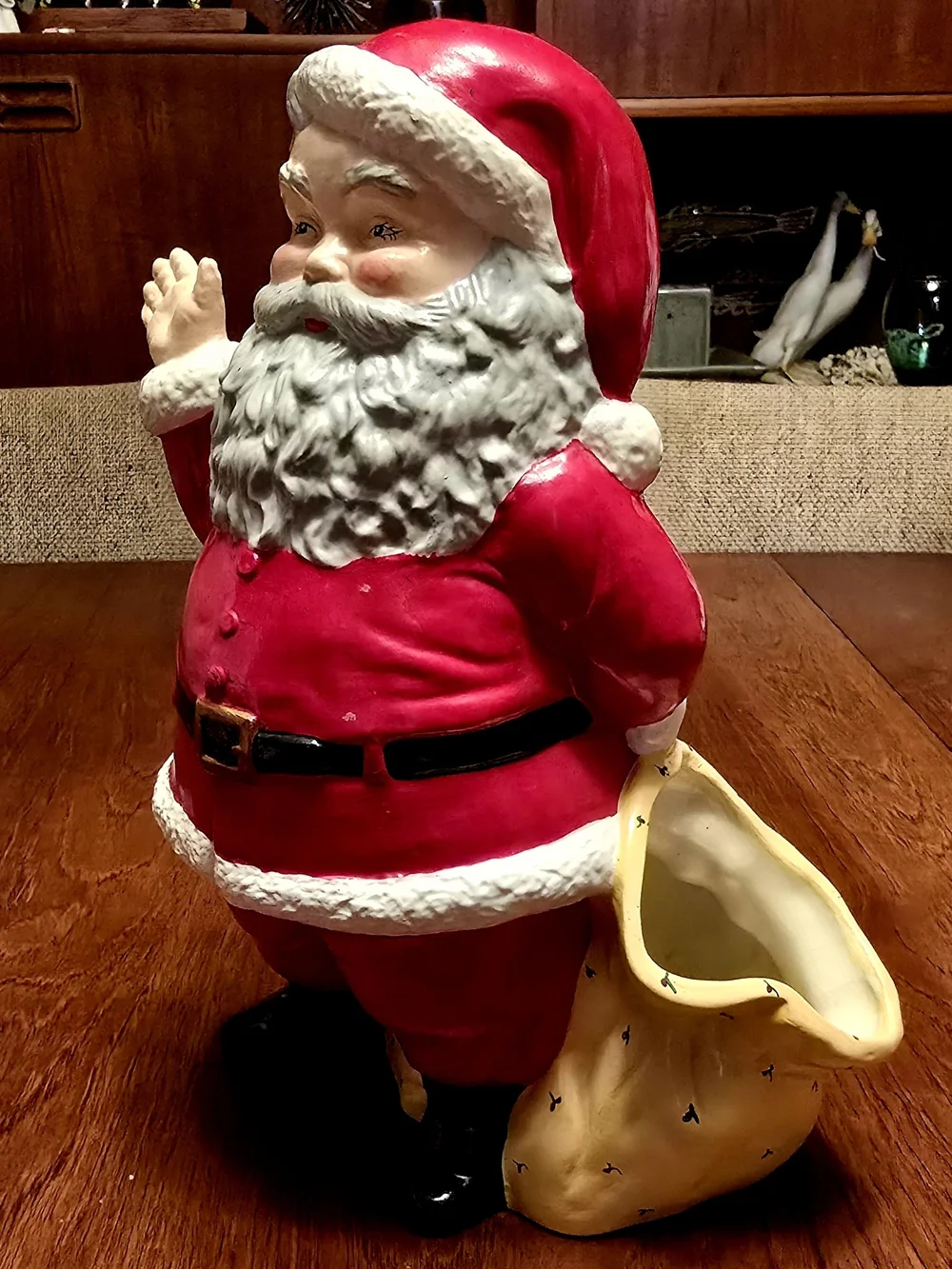 Vintage Duncan Ceramic Santa Planter 1970s